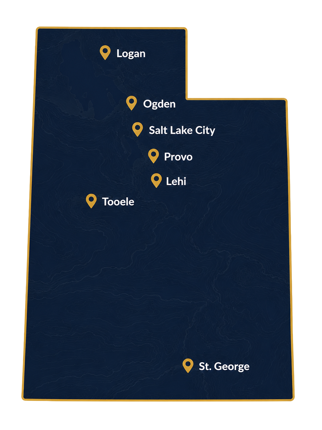 Utah map of where Glen Practices Areas Utah map of where Glen Practices